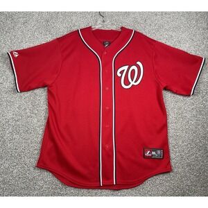 Majestic Bryce Harper Jersey Mens XL Red Washington Nationals MLB #34 USA